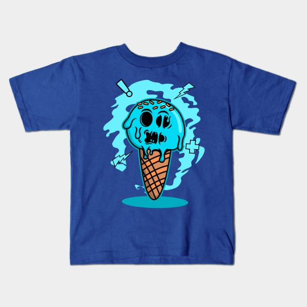 MELTED ICE CREAM CARTOON Kids T-Shirt by beanbeardy